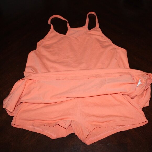 Women’s Orange Tank Dress with Built-In Shorts & Zipper Pocket | Size Small - Picture 2 of 9
